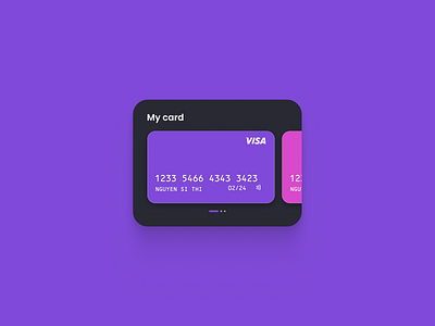 A Card Carousel bank card banking card carousel clean credit card dark mode debit card modern visa