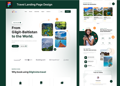 Travel Landing Page Design appdesign branding dashboard design figma graphic design illustration landingpage mordendesign travel travelwebsite ui uiux uxdesign website