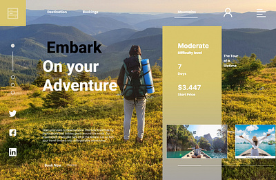 Traveling landing page app design ui ux