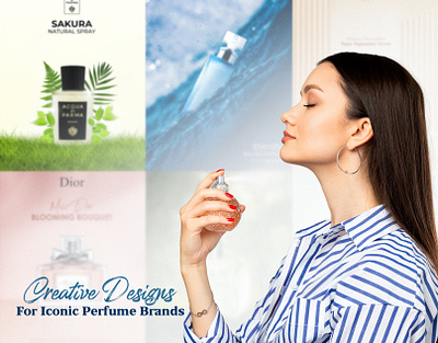 Creative Designs For Iconic Perfume Brands ads advertising banner beauty bottle brand design branding campaign design facebook graphic design gucci instagram marketing perfume post print social media post socialmedia visual identity