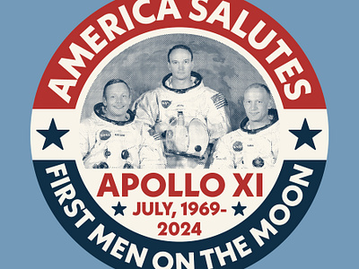 America Salutes apollo 11 apollo xi badge design illustration logo moon nasa patch retro space vintage
