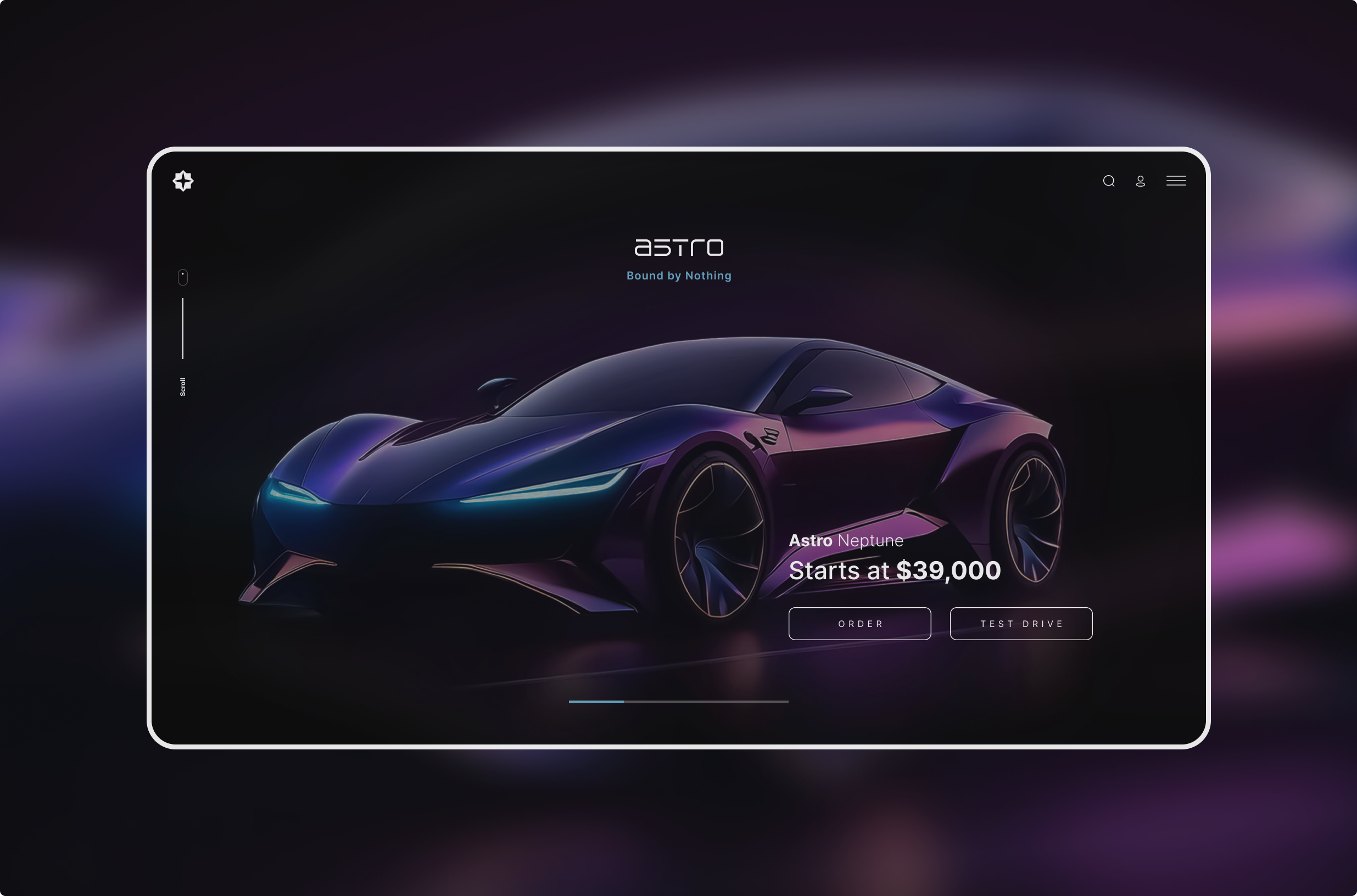 Astro - electric car website ideas branding ia interface product design ui ux