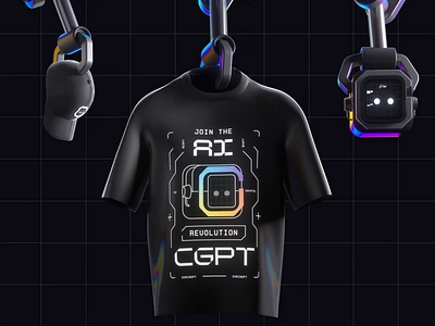 ChainGPT - Merch Design + Store UI 3d 3d merch brand identity branding event design marketing design merch merch design online store t shirt design ui web design web shop web store web3 web3 merch