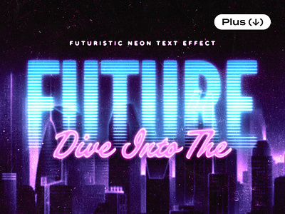 Futuristic Neon Text Effect 70s arcade download effect electro future futuristic glow glowing lights neon pixelbuddha psd retro retrofuturism retrowave synthwave template text vintage