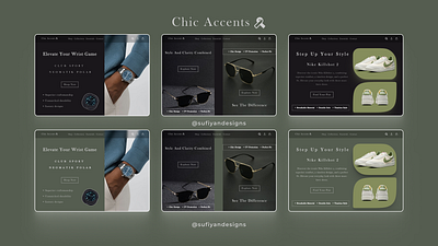 Chic Accents: Accessories Hero Section Design. brand design branding design figma landing page ui uidesign web webdesign