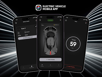 EV Electric Vehicle Mobile App app design application car app charging app ev app ui ui concepts ui ux