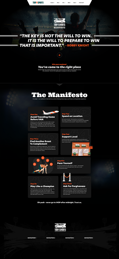 Trip on Sports Manifesto Page