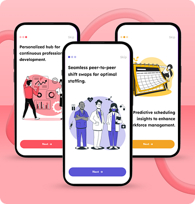 Healthcare App Screens app design healthcare app landing page design saas app saas screen design saas screens ui uiux ux web design