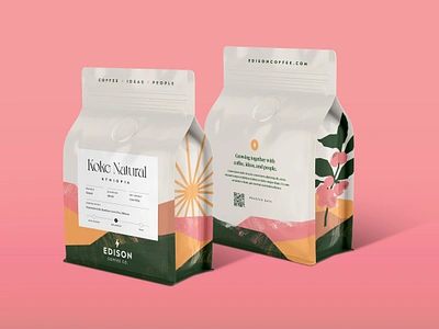 Edison Coffee Packaging bag branding coffee design graphic design illustration landscape logo packaging studio texture