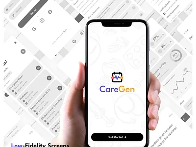 Health Care App Low Fidelity Design design healthcare app low fidelity design saas app wireframe