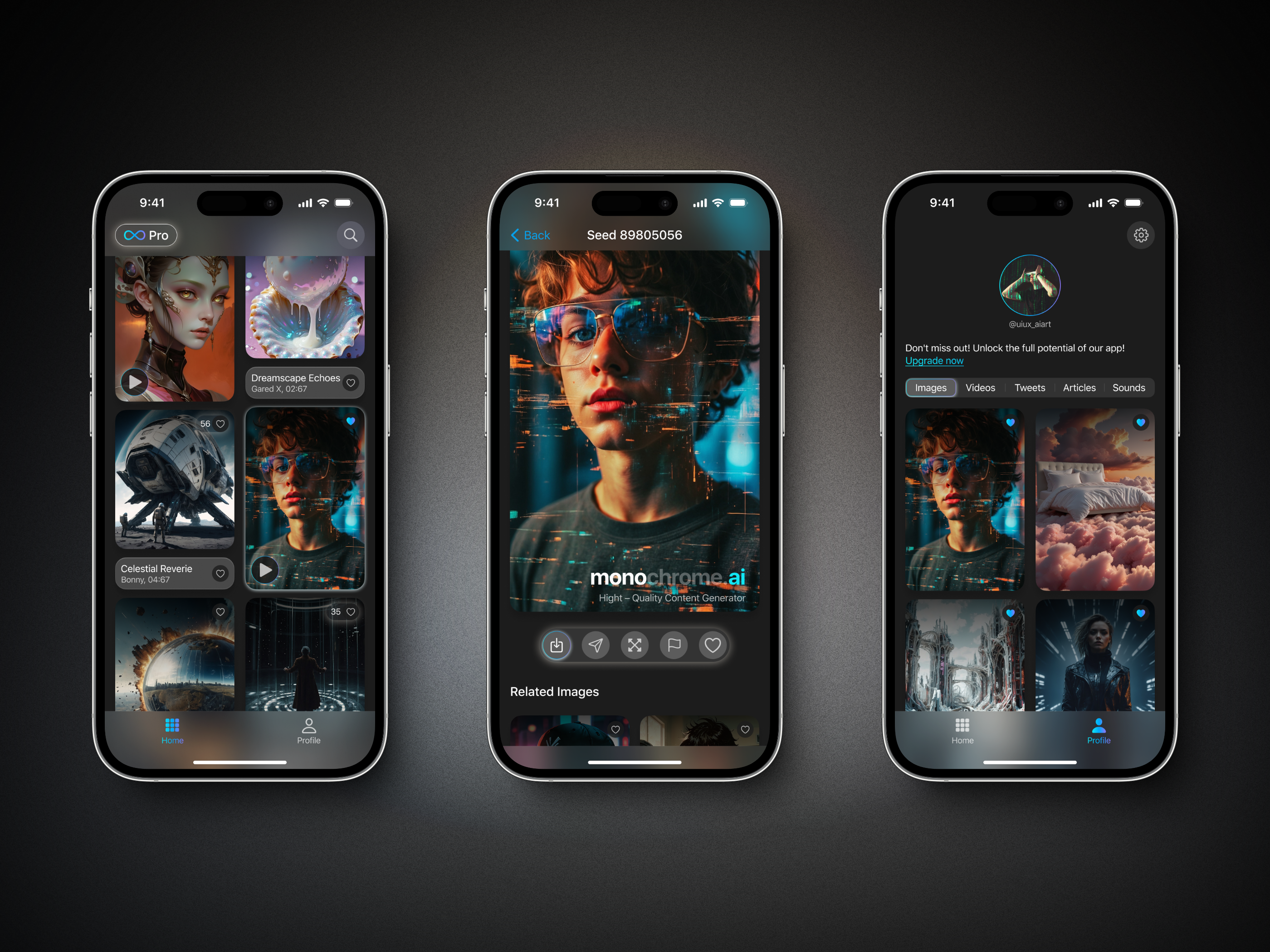 Example of 5 Screens App Concept Design, Ai Ios Mvp