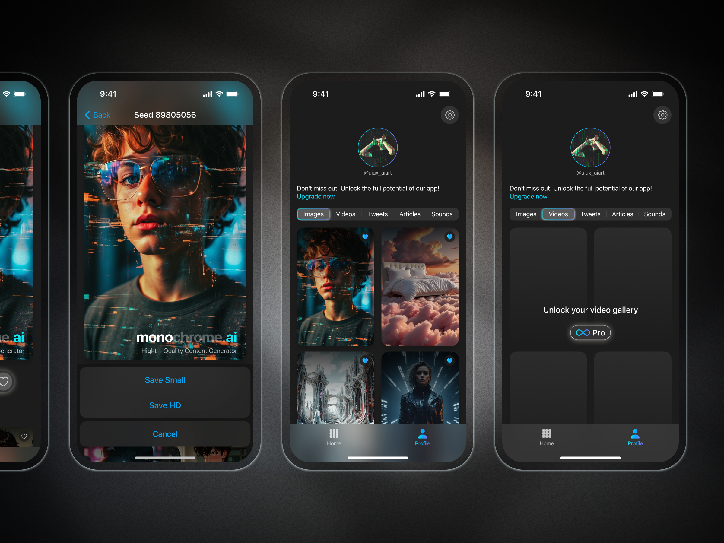 Example of 5 Screens App Concept Design, Ai Ios Mvp