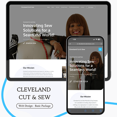 Web Design: Cleveland Cut & Sew - Basic Package custom website