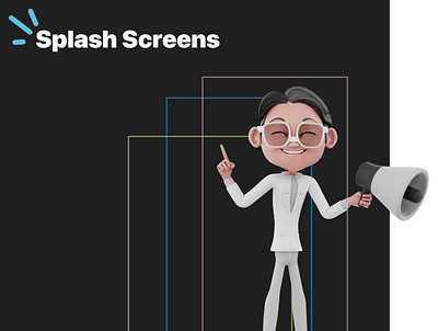 Onboarding Splash Screens 3d app 3d mobile screens 3d screens mobile app onboard screens screens splash screens starting screens support screens