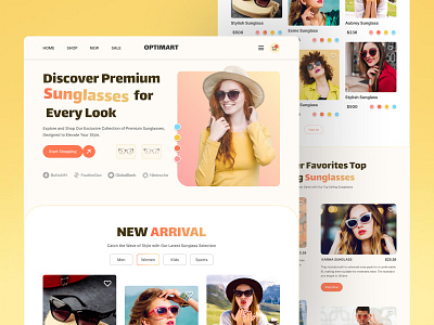 Optimart Landing Page design landing page optimart landing page sunglass sunglass banner sunglass hero section sunglass ui design sunglass ui design ui ui ui landing page ux website website ui