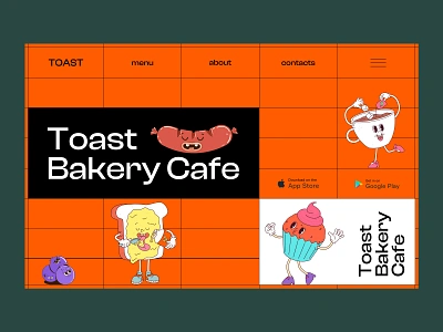 Toast bakery cafe bakery cafe design graphic design illustration landing minimalism ui