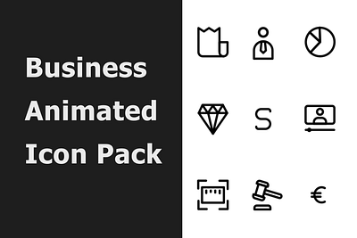 Business animated icon pack 2d after effect animation business business animated icon business animation business icon businessman design dollar euro graphic design grid icon illustration lottie motion graphics pie chart ui vector