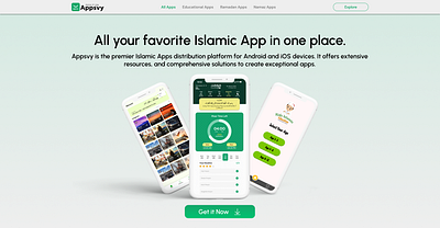 Appsvy landing page apps branding graphic design islamic logo ui