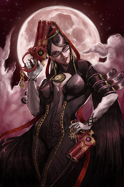 Bayonetta bayonetta digital painting fanart illustration