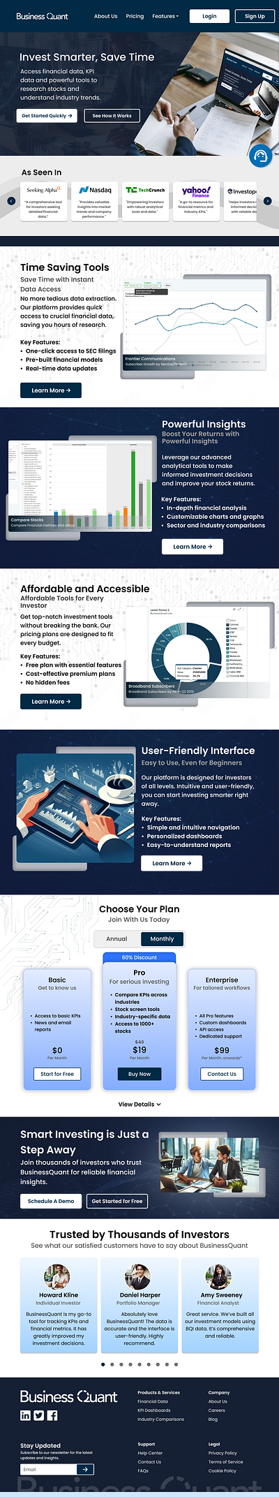 Business Quant Homepage Redesign analytics business business quant daily ui daily ui challenge design finance fresher investment redesign ui ux