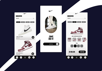 Nike App Design - UI/UX Design app design ecommerace graphic design nike ui
