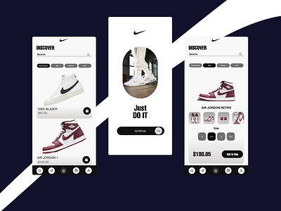 Nike App Design - UI/UX Design app design ecommerace graphic design nike ui