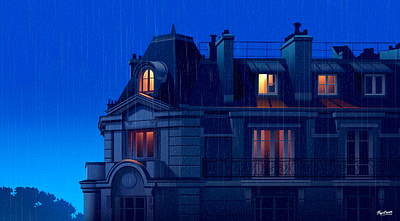 Windows ambiance city evening france illustration illustrations light mood neon paris walk ytravel