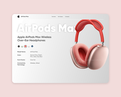 AirPods Max Website Concept 3d airpods airpods max apple appstore branding iphone online shop phone product shop single product store ui