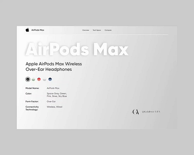 AirPods Max Motion Website 3d airpods max animation apple graphic design iphone motion motion graphics ui