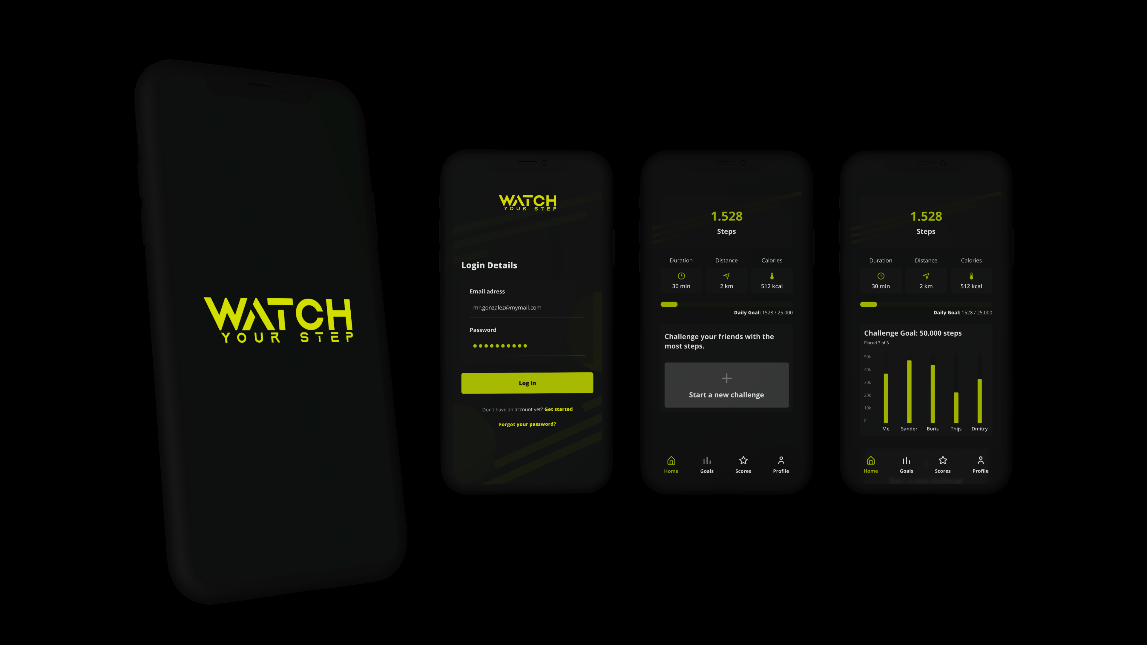 Step App Design app branding concept design idea sport steps ui