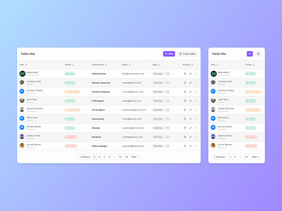 Table - EmviUI app design design system emviui figma product design table ui ui kit ux