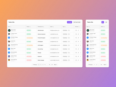 Table - EmviUI app design design system emviui figma product design table ui ui kit ux