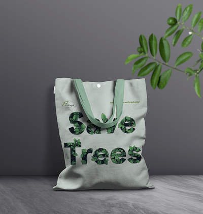 Minimalist Tote Bag Design artwork branding concept design digital art environment environment design graphic design nature awareness save trees tote bag tote bag design