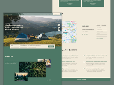 Summer Camping website design figma ui uiux web design
