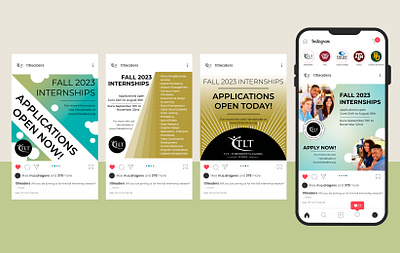TLT - Tomorrow's Leaders Today, Inc. Social Media Internship Ads advertisement design graphic design instagram layout mockup social media