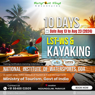 LST-WS & KAYAKING 10 Days Course | Social Media Poster course poster design creatives design flyer graphic design kayaking kayaking course kayaking poster kayaking social media poster lst ws niws poster poster design social media poster tourism poster