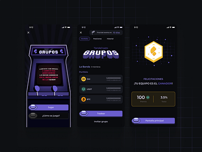 Grupos - TiendaCrypto's game app awards crypto cryptocurrency design game medals nonrelease ui ux