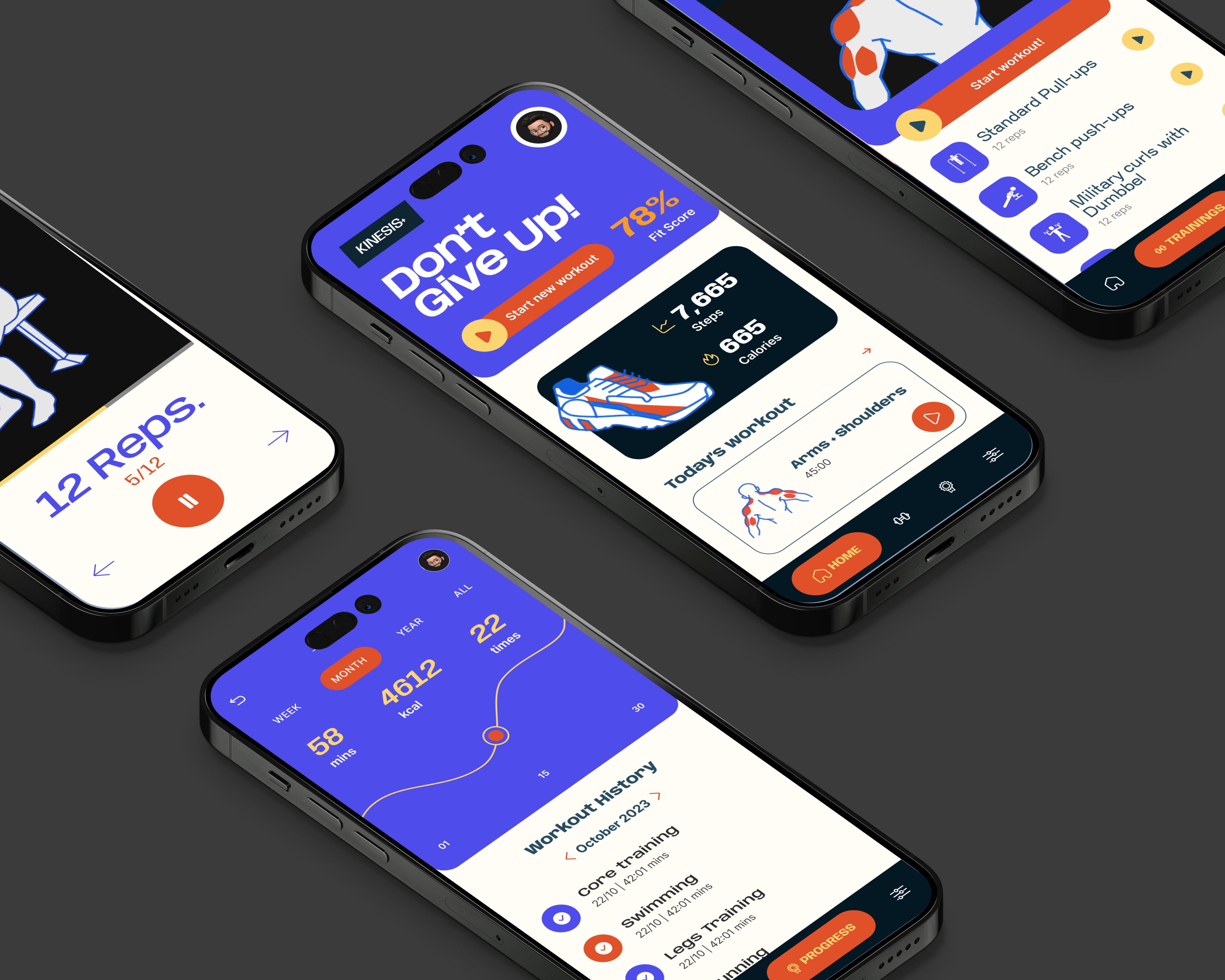 Kinesis+ app design system figma fitness mobile training uxui workout