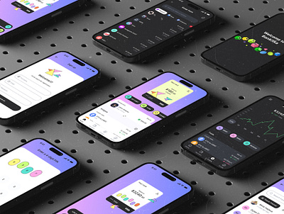 BanKitka - Fintech UI Kits for Bank and Crypto Mobile Apps 2024 ui design trends banking mobile app design banking ui kits crypto mobile app dark mode bank fintech mobile app design fintech ui kits online payment app parent child financial app transaction page
