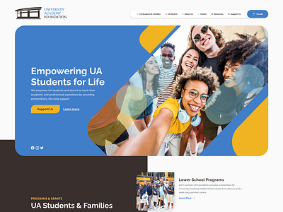 University Academy Foundation Website Redesign graphic design website design