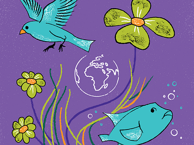 Nonprofit Poster Design animals beauty birds charity climate change earth environmentalism environmentalists flowers global issues greenery illustration migrant justice nature nonprofit plants poster design treehugger wilderness wildlife