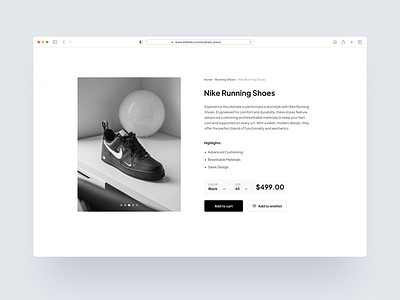 Sleek and Modern Product Showcase branding design ecommerce figma minimal modern onlineshoping ui ux
