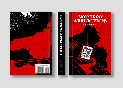 Monstrous Afflictions - Dust Cover & Hard Back Mockups book design dust cover graphic design hard cover horror illustration layout mockup publishing scary