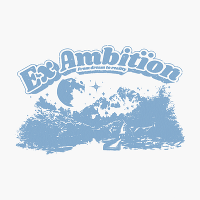Ex Ambition retro grunge streetwear print for t-shirt [2024] blurred brand branding design graphic graphic design grunge print retro streetwear t shirt typography