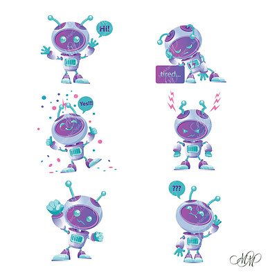 Cute robot mascot. Vector clipart cartoon character cute character cute robot design funny robot graphic design illustration instant download labels design mascot mascot set packaging design robot robot mascot robot set vector characters vector clipart vector collection vector illustrations vector set