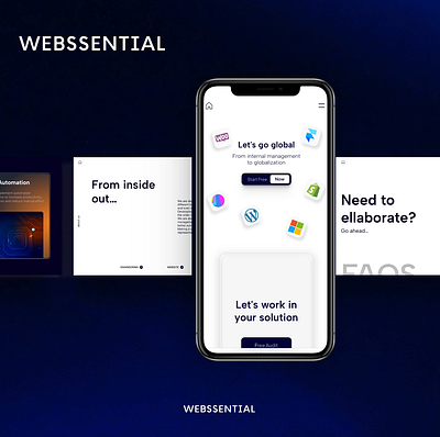WEBSSENTIAL MOBILE VERSION | WEB DESIGN design framer mobileversion ui ux web develop web development webdesign website wordpress