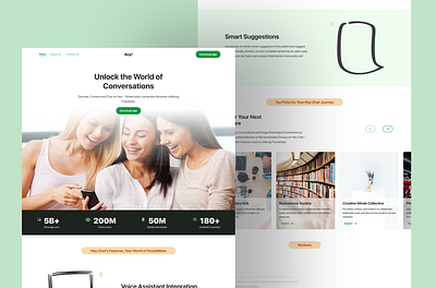 Hey Chat - Landing page landing page logo product design responsive design ui