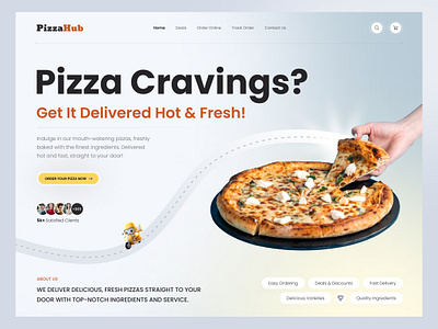 PizzaHub - Pizza Delivery Website 3d animation branding creativedesign delivery designinspiration doorstep dribble fooddelivery freshpizza homepage landingpage logo motion graphics pizza pizza website pizzalovers ui uiuxdesign website