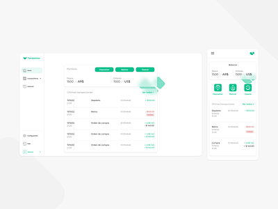 Dashboard - TiendaDolar buy dashboard desktop dollar example mobile responsive sell ui ux withdraw