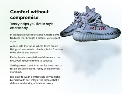 Yeezy concept ad copy